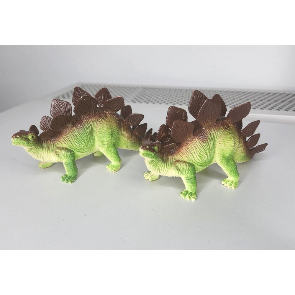 Boley Stegosaurus Dinosaur 7” PVC Figure Nicely Detailed Toy Jurassic Lot of 2